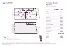 5 pokoi, mieszkanie 96,60 m², piętro 1, oferta nr 43-48.A.1.44, Murapol Osiedle Ferrovia, Wrocław, Jagodno, Krzyki, ul. Konduktorska