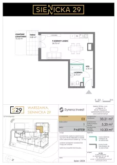 1 pokój, mieszkanie 33,21 m², parter, oferta nr 3, Siennicka 29, Warszawa, Praga Południe, Grochów, ul. Siennicka 29