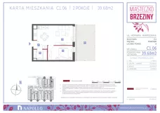 2 pokoje, mieszkanie 39,66 m², piętro 1, oferta nr C1.18, Miasteczko Brzeziny II, Warszawa, Białołęka, Brzeziny, ul. Hemara