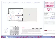 2 pokoje, mieszkanie 38,56 m², parter, oferta nr C2.01, Miasteczko Brzeziny II, Warszawa, Białołęka, Brzeziny, ul. Hemara