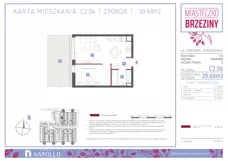 2 pokoje, mieszkanie 39,58 m², parter, oferta nr C2.06, Miasteczko Brzeziny II, Warszawa, Białołęka, Brzeziny, ul. Hemara