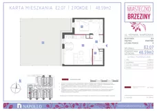 2 pokoje, mieszkanie 48,47 m², piętro 1, oferta nr C1.20, Miasteczko Brzeziny II, Warszawa, Białołęka, Brzeziny, ul. Hemara