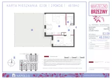 2 pokoje, mieszkanie 48,47 m², piętro 1, oferta nr C1.20, Miasteczko Brzeziny II, Warszawa, Białołęka, Brzeziny, ul. Hemara