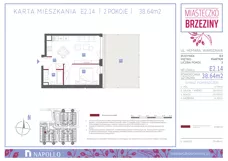 2 pokoje, mieszkanie 39,66 m², piętro 1, oferta nr C1.18, Miasteczko Brzeziny II, Warszawa, Białołęka, Brzeziny, ul. Hemara