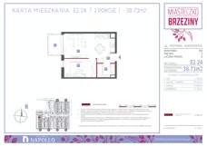 2 pokoje, mieszkanie 38,70 m², piętro 1, oferta nr E2.24, Miasteczko Brzeziny II, Warszawa, Białołęka, Brzeziny, ul. Hemara