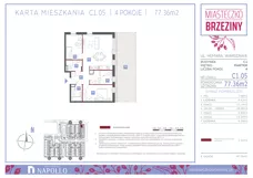 4 pokoje, mieszkanie 77,49 m², parter, oferta nr C1.05, Miasteczko Brzeziny II, Warszawa, Białołęka, Brzeziny, ul. Hemara