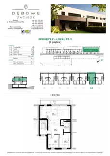 3 pokoje, mieszkanie 71,50 m², piętro 1, oferta nr C2.2, Dębowe Zacisze, Gliwice, Wójtowa Wieś, ul. Dolnej Wsi