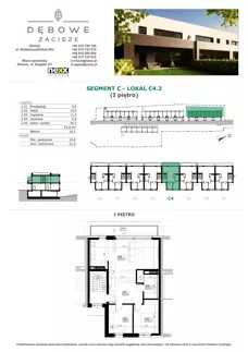 3 pokoje, mieszkanie 71,50 m², piętro 1, oferta nr C4.2, Dębowe Zacisze, Gliwice, Wójtowa Wieś, ul. Dolnej Wsi