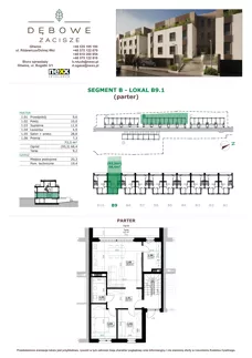 3 pokoje, mieszkanie 72,20 m², parter, oferta nr B9.1, Dębowe Zacisze, Gliwice, Wójtowa Wieś, ul. Dolnej Wsi