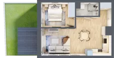 2 pokoje, mieszkanie 41,76 m², piętro 1, oferta nr B 1.01, Park Moniuszki II, Mysłowice, ul. Okrzei / Wielka Skotnica