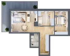 3 pokoje, mieszkanie 63,60 m², piętro 4, oferta nr B 4.05, Park Moniuszki II, Mysłowice, ul. Okrzei / Wielka Skotnica