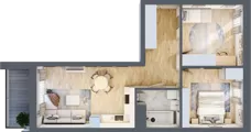 3 pokoje, mieszkanie 58,23 m², piętro 5, oferta nr B 5.01, Park Moniuszki II, Mysłowice, ul. Okrzei / Wielka Skotnica
