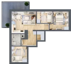 4 pokoje, mieszkanie 63,29 m², piętro 7, oferta nr A 7.01, Park Moniuszki II, Mysłowice, ul. Okrzei / Wielka Skotnica
