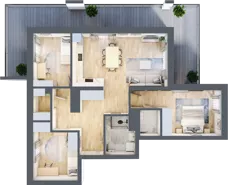 4 pokoje, mieszkanie 81,65 m², piętro 9, oferta nr A 9.01, Park Moniuszki II, Mysłowice, ul. Okrzei / Wielka Skotnica