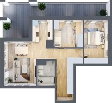 3 pokoje, mieszkanie 67,42 m², piętro 9, oferta nr B 9.03, Park Moniuszki II, Mysłowice, ul. Okrzei / Wielka Skotnica