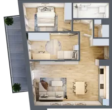 3 pokoje, mieszkanie 69,95 m², piętro 1, oferta nr VB.1.01, Vanda Park, Chorzów, Chorzów II, ul. Wandy 66