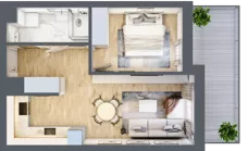 2 pokoje, mieszkanie 41,04 m², piętro 1, oferta nr VB.1.06, Vanda Park, Chorzów, Chorzów II, ul. Wandy 66