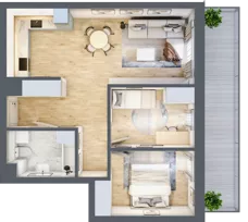 3 pokoje, mieszkanie 58,13 m², piętro 1, oferta nr VB.1.08, Vanda Park, Chorzów, Chorzów II, ul. Wandy 66