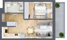 2 pokoje, mieszkanie 41,09 m², piętro 3, oferta nr VB.3.04, Vanda Park, Chorzów, Chorzów II, ul. Wandy 66
