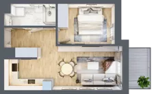 2 pokoje, mieszkanie 41,04 m², piętro 3, oferta nr VB.3.06, Vanda Park, Chorzów, Chorzów II, ul. Wandy 66