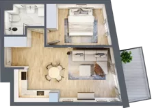 2 pokoje, mieszkanie 43,07 m², piętro 2, oferta nr VC.2.03, Vanda Park, Chorzów, Chorzów II, ul. Wandy 66