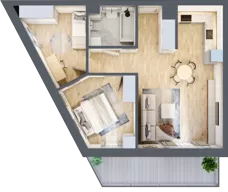 3 pokoje, mieszkanie 58,92 m², piętro 2, oferta nr VC.2.05, Vanda Park, Chorzów, Chorzów II, ul. Wandy 66