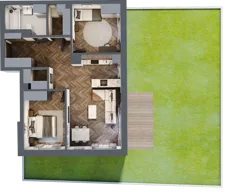 3 pokoje, mieszkanie 71,18 m², parter, oferta nr E.0.03, Wzgórze Poetów 2, Gliwice, Wójtowa Wieś, ul. T. Mazowieckiego