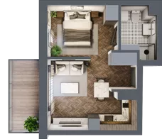1 pokój, mieszkanie 32,14 m², piętro 2, oferta nr E.2.08, Wzgórze Poetów 2, Gliwice, Wójtowa Wieś, ul. T. Mazowieckiego