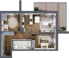 3 pokoje, mieszkanie 68,24 m², piętro 2, oferta nr F.2.03, Wzgórze Poetów 2, Gliwice, Wójtowa Wieś, ul. T. Mazowieckiego