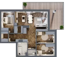 4 pokoje, mieszkanie 89,25 m², piętro 3, oferta nr F.3.01, Wzgórze Poetów 2, Gliwice, Wójtowa Wieś, ul. T. Mazowieckiego