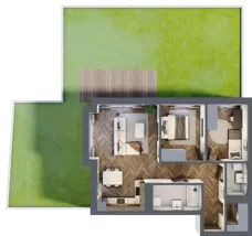 3 pokoje, mieszkanie 65,04 m², parter, oferta nr F.0.02, Wzgórze Poetów 2, Gliwice, Wójtowa Wieś, ul. T. Mazowieckiego