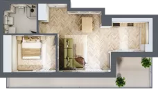 2 pokoje, mieszkanie 51,10 m², piętro 5, oferta nr D.5.5, Panorama Bańgów Etap II, Siemianowice Śląskie, Bańgów, ul. Bańgowska 32