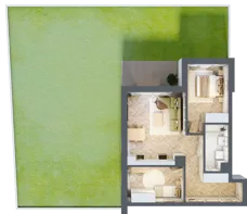 3 pokoje, mieszkanie 59,29 m², piętro 1, oferta nr E.1.3, Panorama Bańgów Etap II, Siemianowice Śląskie, Bańgów, ul. Bańgowska 32