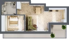 2 pokoje, mieszkanie 51,10 m², piętro 5, oferta nr E.5.5, Panorama Bańgów Etap II, Siemianowice Śląskie, Bańgów, ul. Bańgowska 32