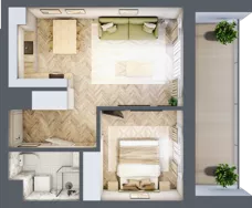 2 pokoje, mieszkanie 38,71 m², piętro 5, oferta nr E.5.3, Panorama Bańgów Etap II, Siemianowice Śląskie, Bańgów, ul. Bańgowska 32