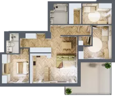 4 pokoje, mieszkanie 102,87 m², piętro 5, oferta nr E.5.4, Panorama Bańgów Etap II, Siemianowice Śląskie, Bańgów, ul. Bańgowska 32