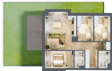 4 pokoje, mieszkanie 76,86 m², parter, oferta nr E.0.1, Panorama Bańgów Etap II, Siemianowice Śląskie, Bańgów, ul. Bańgowska 32