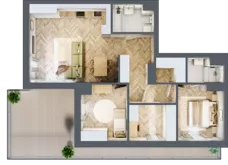 4 pokoje, mieszkanie 79,00 m², piętro 5, oferta nr E.5.1, Panorama Bańgów Etap II, Siemianowice Śląskie, Bańgów, ul. Bańgowska 32