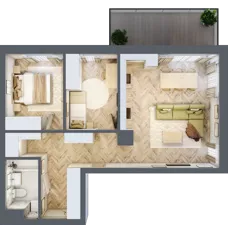 3 pokoje, mieszkanie 64,41 m², parter, oferta nr F.0.4, Panorama Bańgów Etap II, Siemianowice Śląskie, Bańgów, ul. Bańgowska 32