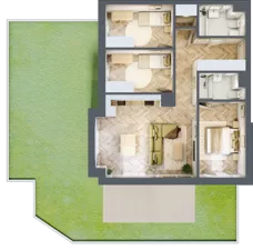 4 pokoje, mieszkanie 76,86 m², parter, oferta nr F.0.1, Panorama Bańgów Etap II, Siemianowice Śląskie, Bańgów, ul. Bańgowska 32
