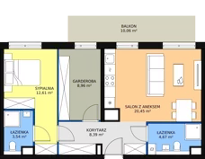 3 pokoje, mieszkanie 58,62 m², piętro 4, oferta nr A1.4.41, Moja Retkinia, Łódź, Polesie, Retkinia, ul. Obywatelska 158