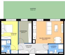 3 pokoje, mieszkanie 59,28 m², parter, oferta nr A2.0.9, Moja Retkinia, Łódź, Polesie, Retkinia, ul. Obywatelska 158