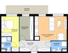 3 pokoje, mieszkanie 58,68 m², piętro 4, oferta nr A2.4.49, Moja Retkinia, Łódź, Polesie, Retkinia, ul. Obywatelska 158