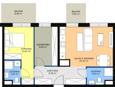 3 pokoje, mieszkanie 58,55 m², piętro 5, oferta nr A2.5.59, Moja Retkinia, Łódź, Polesie, Retkinia, ul. Obywatelska 158
