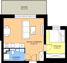 2 pokoje, apartament inwestycyjny 35,91 m², piętro 1, oferta nr B1/12, Stegna Park II, Stegna, ul. Lipowa