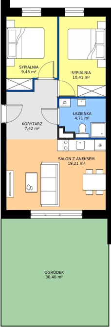 3 pokoje, apartament inwestycyjny 51,25 m², parter, oferta nr B2/2, Stegna Park II, Stegna, ul. Lipowa