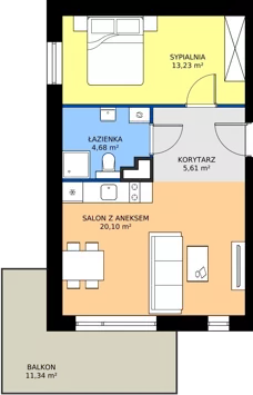 2 pokoje, apartament inwestycyjny 43,83 m², piętro 1, oferta nr B3/11, Stegna Park II, Stegna, ul. Lipowa