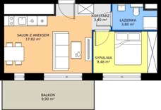 2 pokoje, apartament inwestycyjny 34,20 m², parter, oferta nr B4/4, Stegna Park II, Stegna, ul. Lipowa