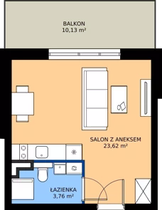 1 pokój, apartament inwestycyjny 27,39 m², parter, oferta nr B4/6, Stegna Park II, Stegna, ul. Lipowa