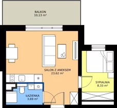 2 pokoje, apartament inwestycyjny 35,57 m², piętro 1, oferta nr B4/12, Stegna Park II, Stegna, ul. Lipowa